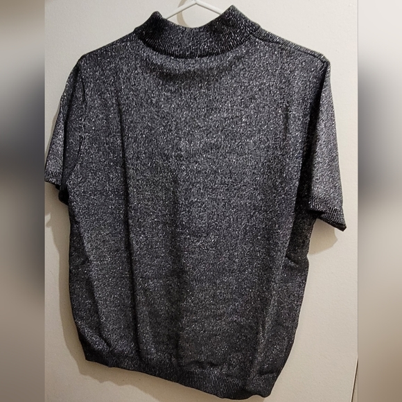 Premiere Collection, x large silver, and black mockneck turtleneck sweater - Picture 2 of 4